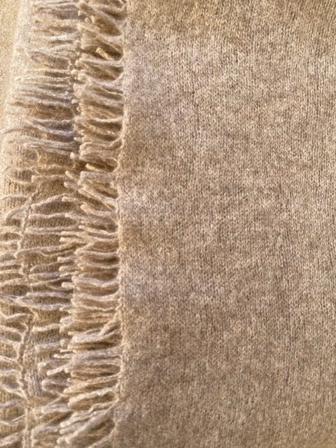 Natural~Cashmere~Brown Color~Extra LargeThrow~Blanket 90"x108"Hand Made in Nepal 