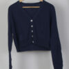 Navy Blue Cashmere Pashmina Cardigan for Her