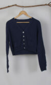 Navy Blue Cashmere Pashmina Cardigan for Her