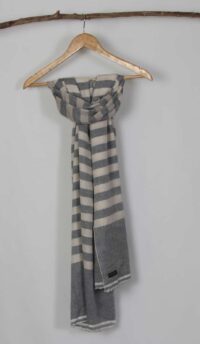 white and gray cashmere and silk scarf