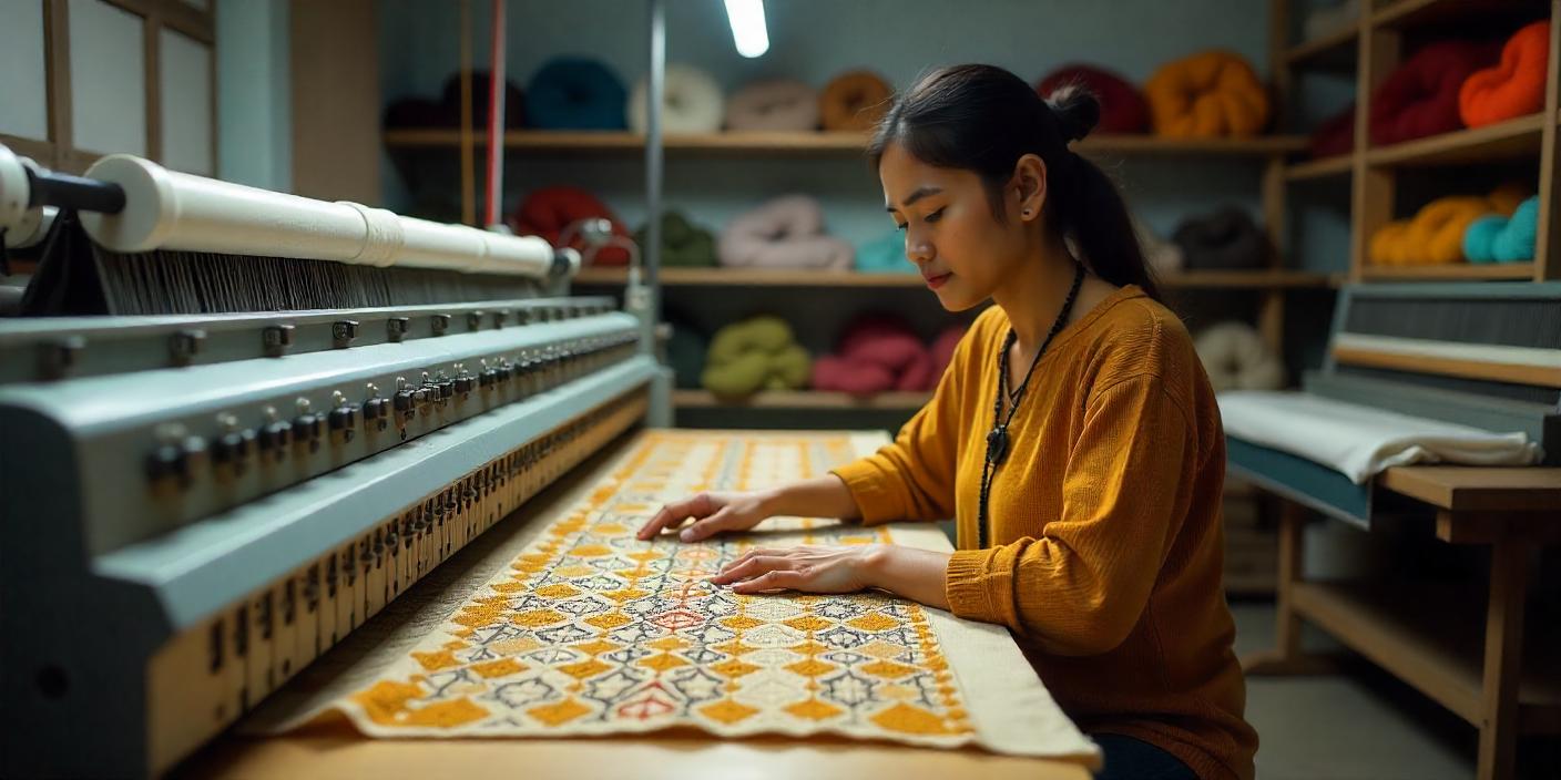 Hand-flat knitting of cashmere knitwear
