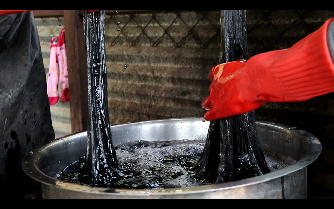 Cashmere being dyed at Pashmina Studio in Kathmandu